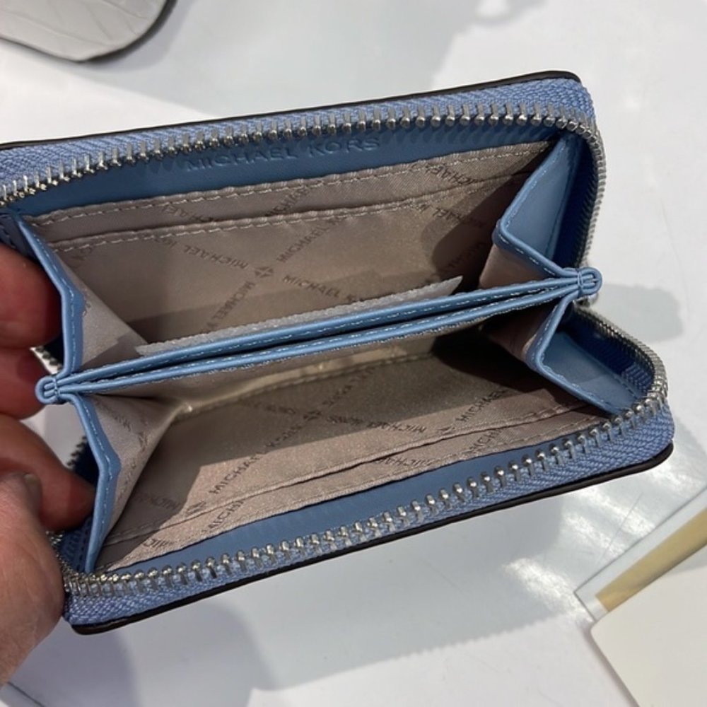 Michael Kors Jet Set Travel Medium Zip Around Card Case Chambray Multi - Picture 5 of 15